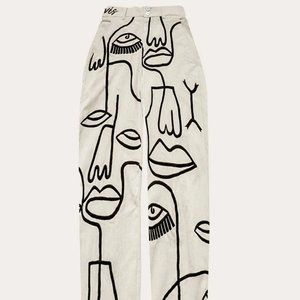 Maison Les Enerves Linen and Cotton Siam Trousers - Ink